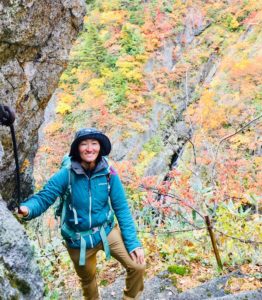 野沢温泉ツアー　登山ガイド飯田貴子